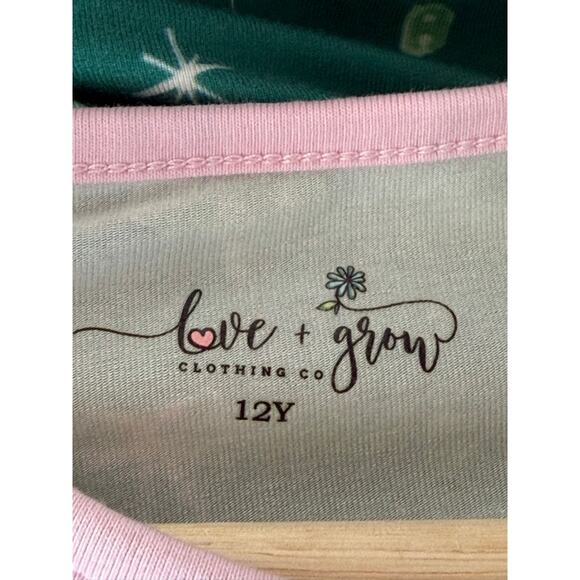 Love and Grow Girl's Green Tree Ruffle Pajama 12Y Night Gown Christmas - Picture 5 of 6